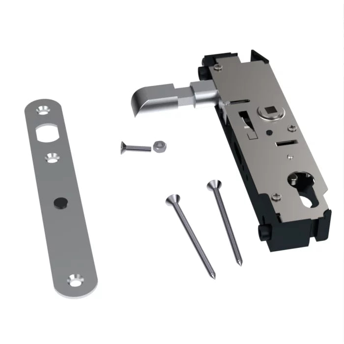 Bloc serrure encastré pour portail PVC